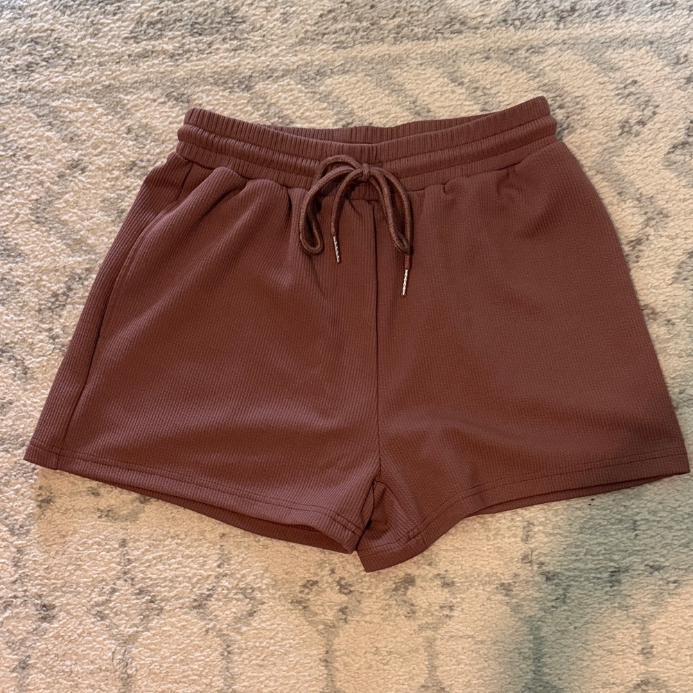 SHEIN Brown textured Shorts